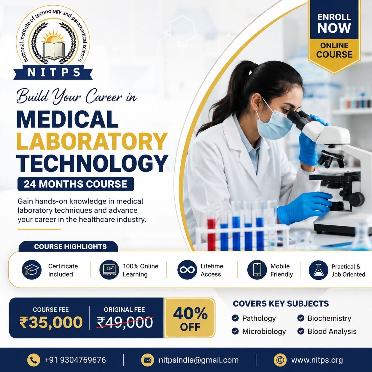 Ghaziabad, Education, Medical Laboratory Technology &ndash; 24 Months