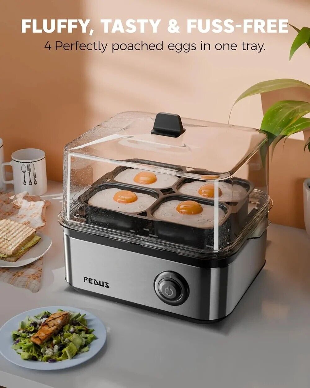 New Delhi, Electronics, INR 1499,  FEDUS EGGLINE Automatic 8 Egg Boiler Steamer