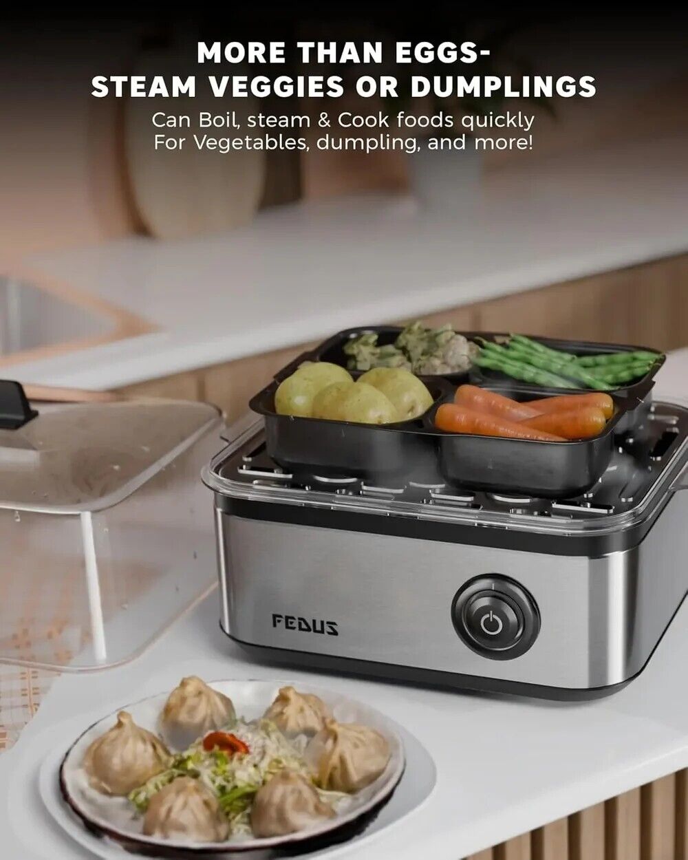 New Delhi, Electronics, INR 1499,  FEDUS EGGLINE Automatic 8 Egg Boiler Steamer