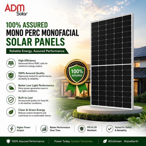 Faridabad, Electronics, INR 12100,  Solar Panels For A Small Family | ADM Solar Mono PERC Solar Panels 550W