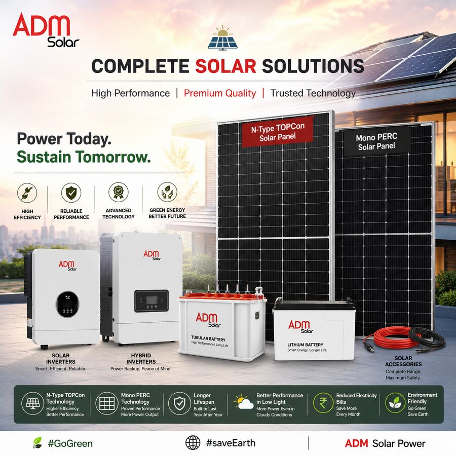 Faridabad, Electronics, INR 12100,  Solar Panels For A Small Family | ADM Solar Mono PERC Solar Panels 550W