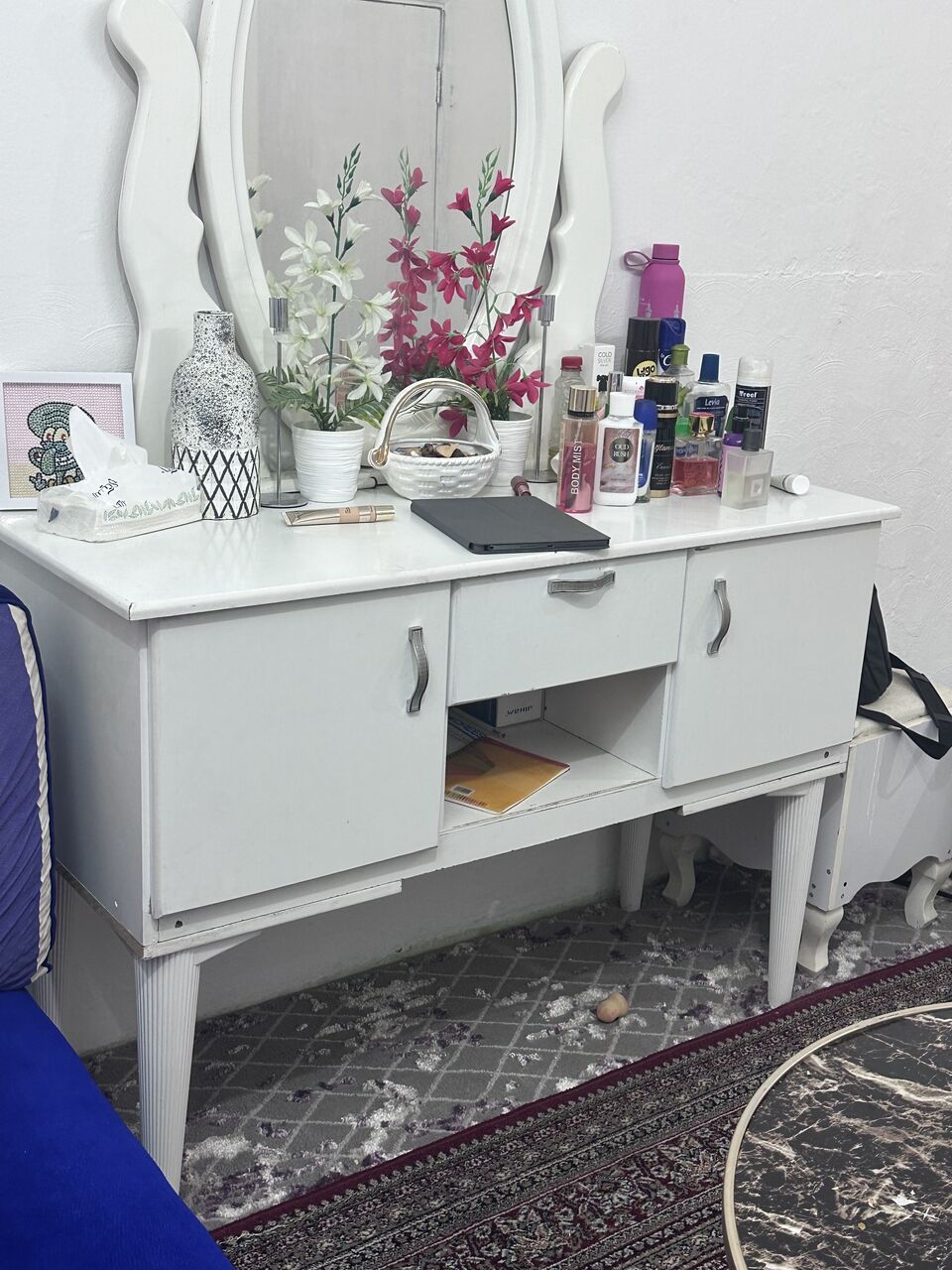 Al Naseem, Furniture, SAR 1050,  White Colour King Size Wooden Bed With Mattress