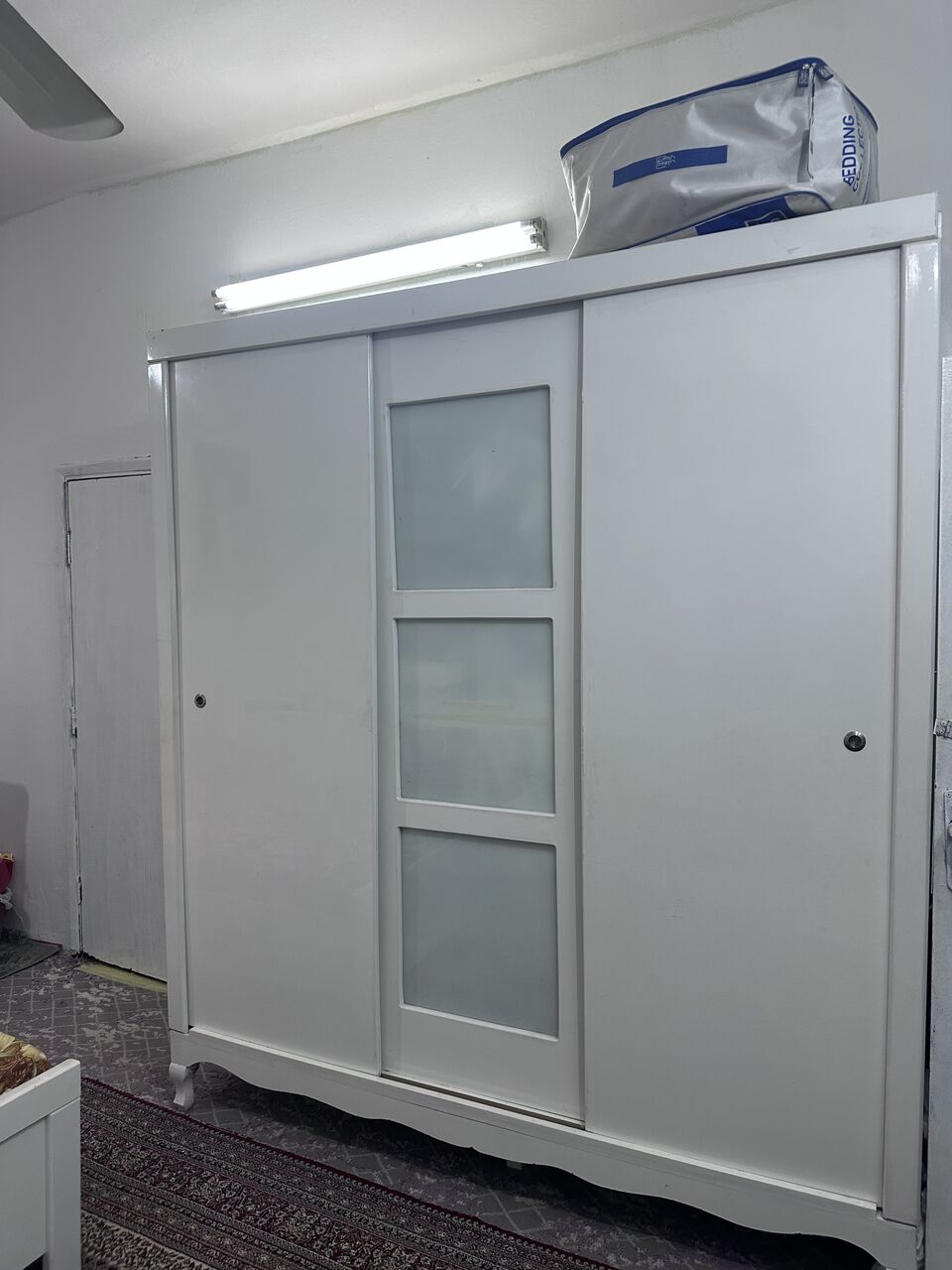 Al Naseem, Furniture, SAR 1050,  White Colour King Size Wooden Bed With Mattress