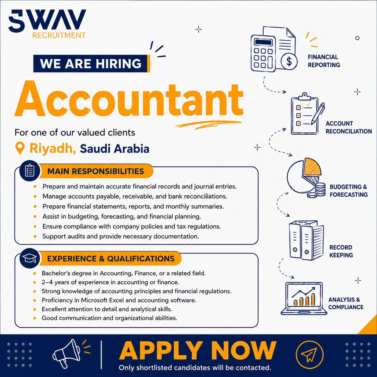 Riyadh, Jobs, WE ARE HIRING &mdash; ACCOUNTANT