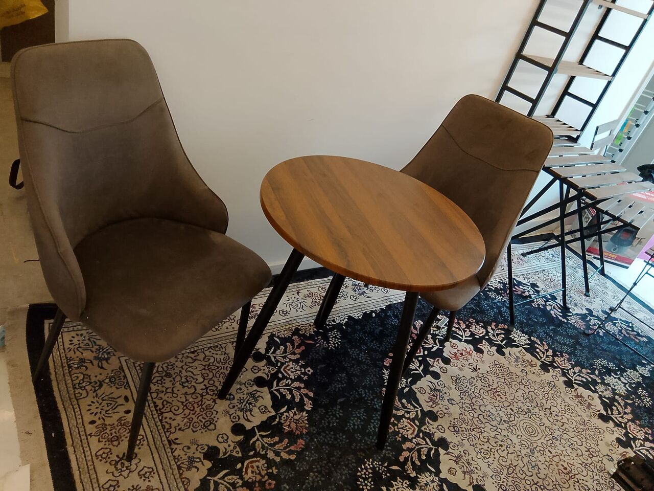 Ghirnatah, Furniture, SAR 150,  Round Cafe Table And Two Chairs, Set. Comfortable, Like New.