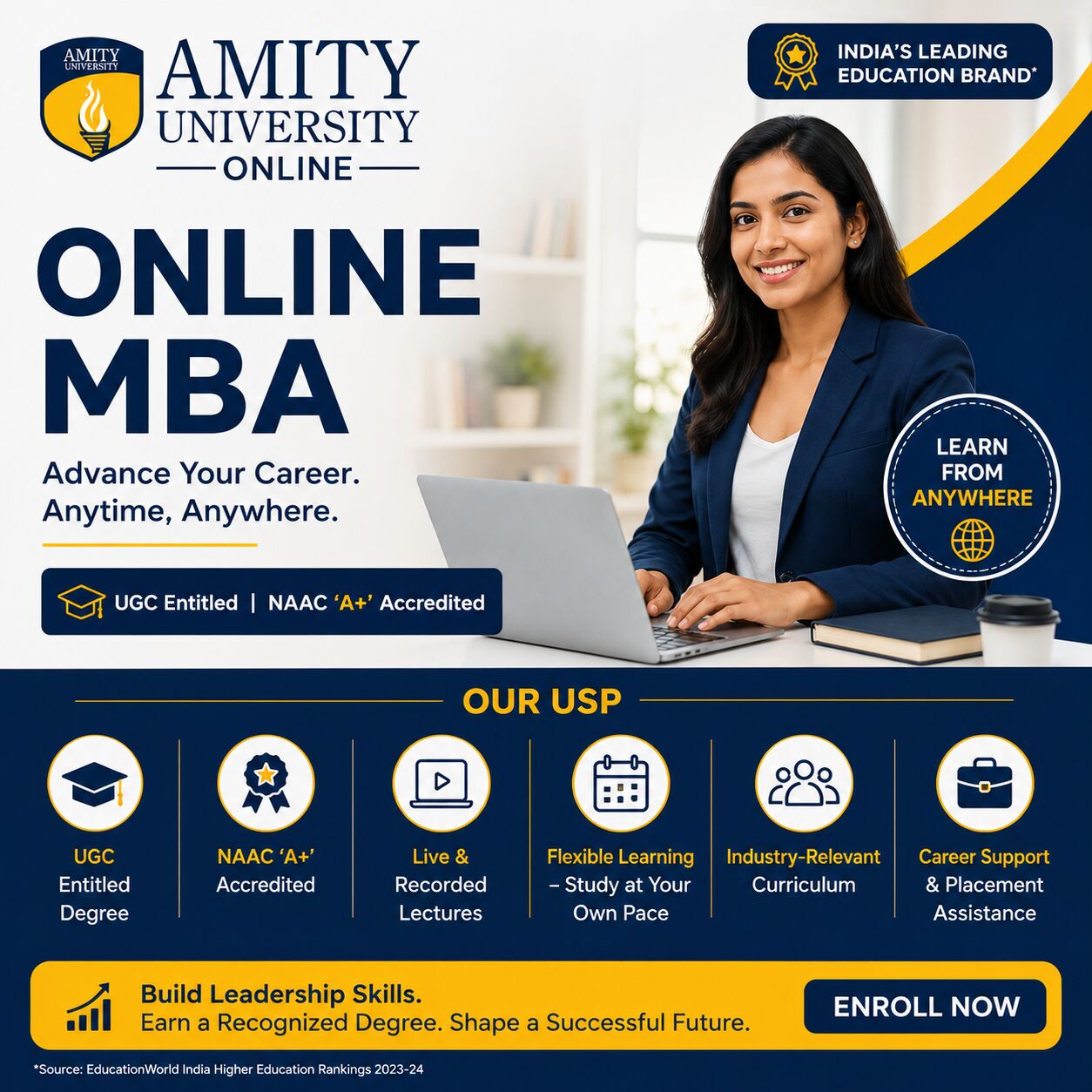 Pune, Career Counseling, Amity Online MBA Admission 2026: Eligibility, Fees, Last Date & Admission Process