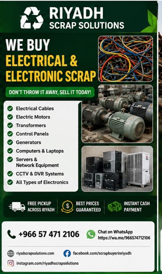 Riyadh, Items Wanted, We Are Riyadh Scrap Solutions Looking For Scrap To Buy In Riyadh And Surroundings