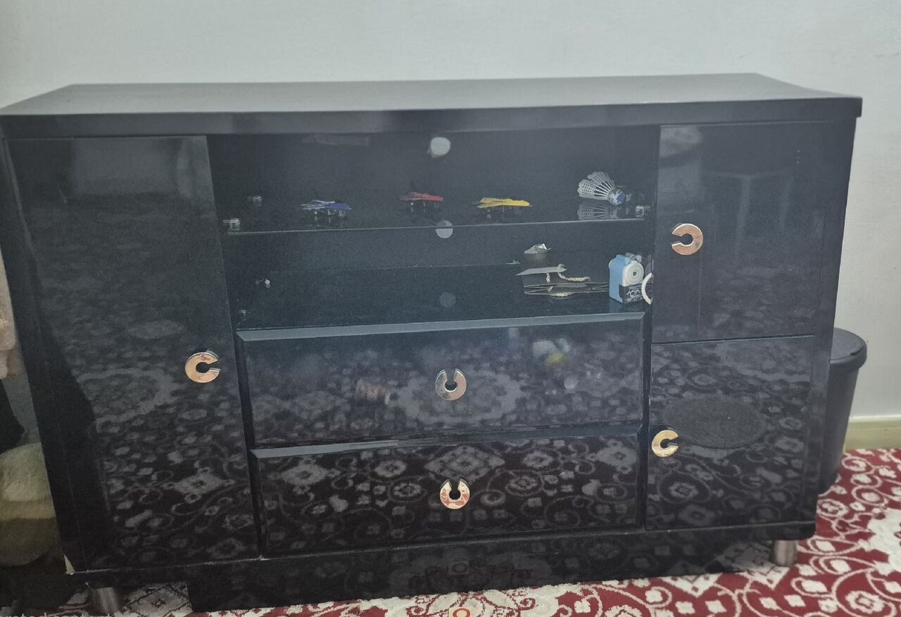 Al Hamra, Sporting Goods, SAR 150,  Black TV Cabinet / Entertainment Unit For Sale
