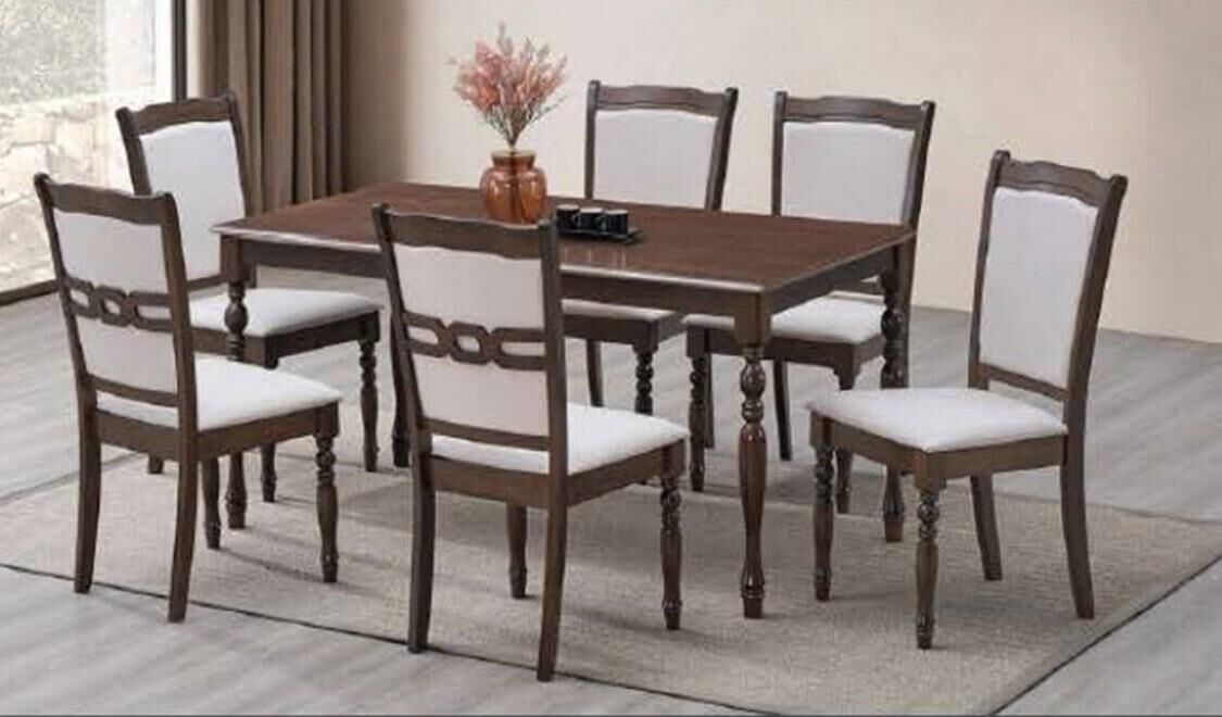 Al Rawdah, Furniture, SAR 1200,  6-Seater Wooden Dining Table With 6 Chairs For Sale &ndash; SAR 1,200