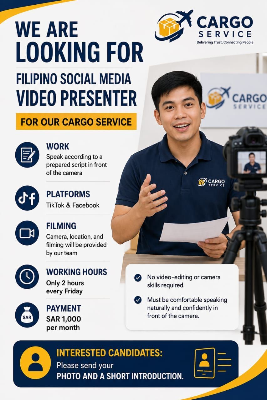 Riyadh, Jobs, Social Media Presenter