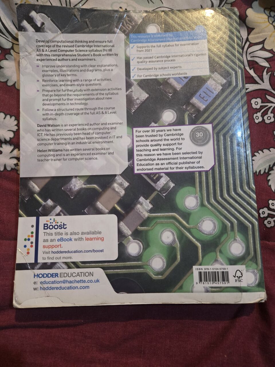 Riyadh, Books, SAR 120,  HODDER EDUCATION Alevel Computer Science Book For Cambridge