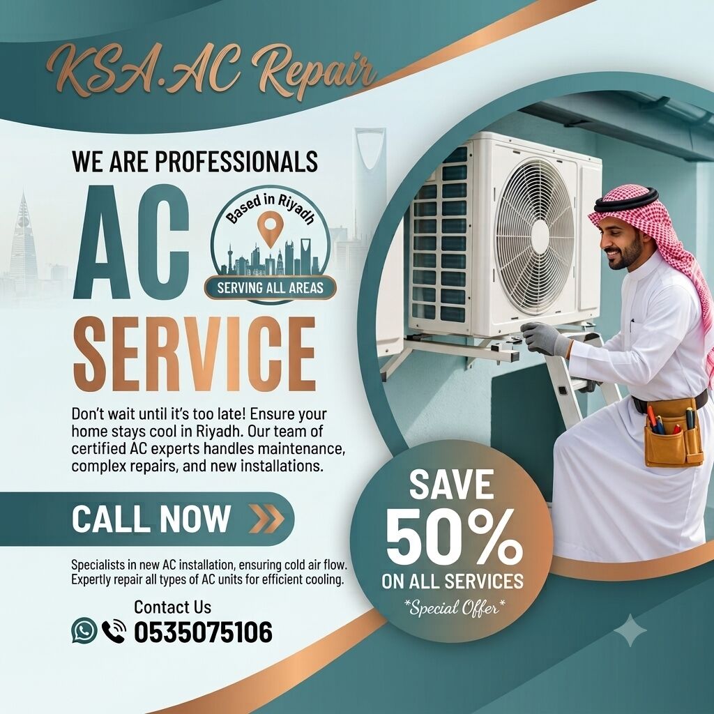Riyadh, Air Conditioning, العنوان: خدمات تركيب وصيانة وإصلاح مكيفات 