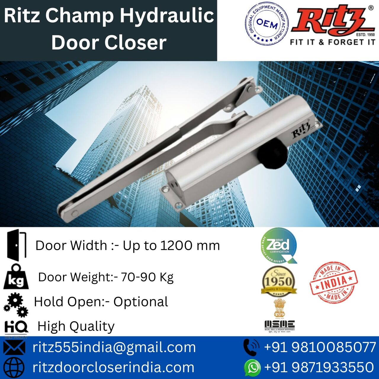 Mumbai, Heavy Equipment, Ritz Champ Hydraulic Door Closer