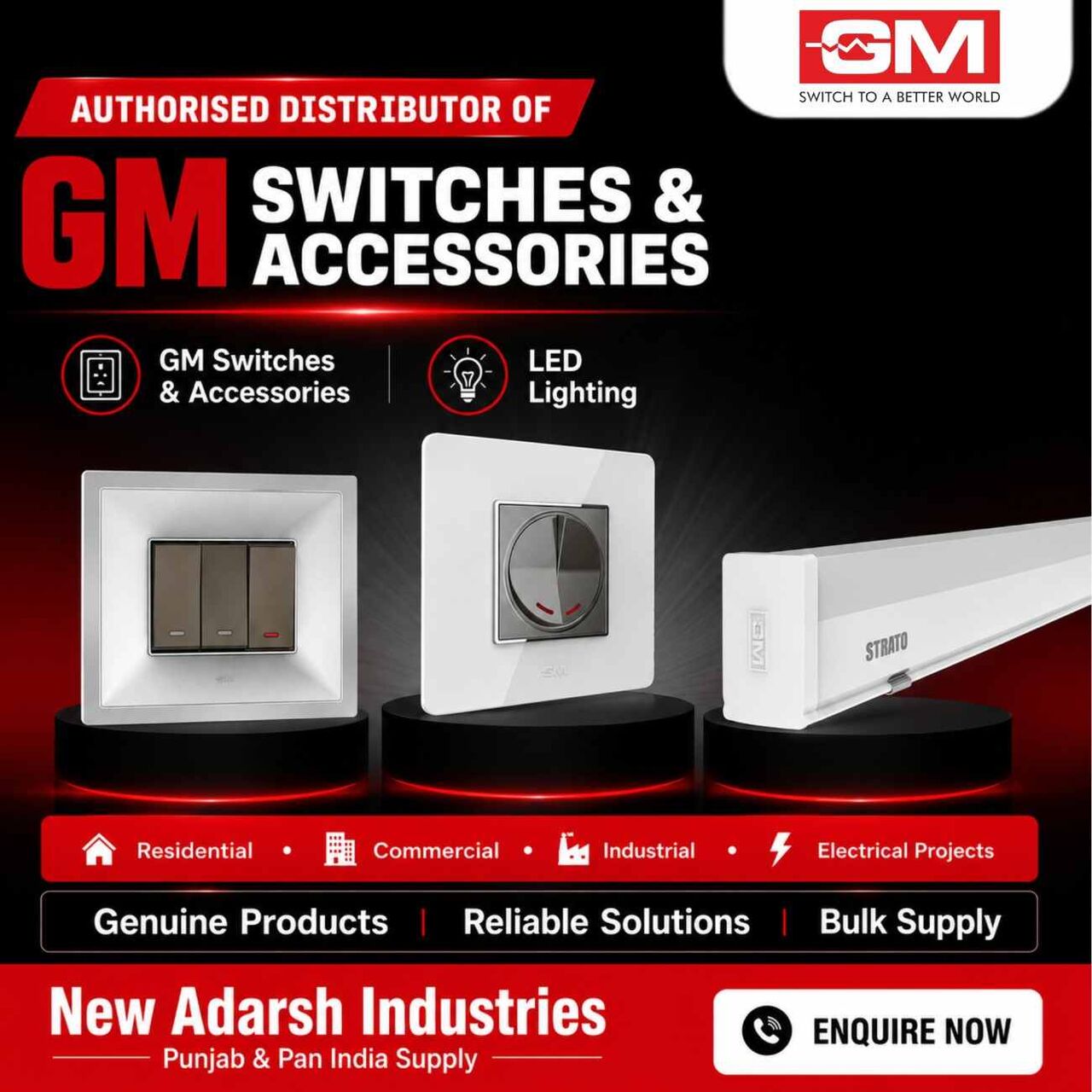 Mumbai, Materials, Authorised Distributor Of GM Switches & Accessories
