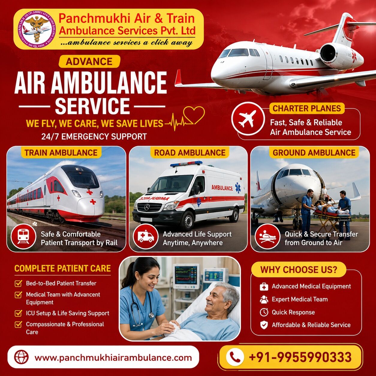 Mumbai, Health, Panchmukhi Best Patient Shifting Air Ambulance In Patna- Reliable Hospital-to-Hospital