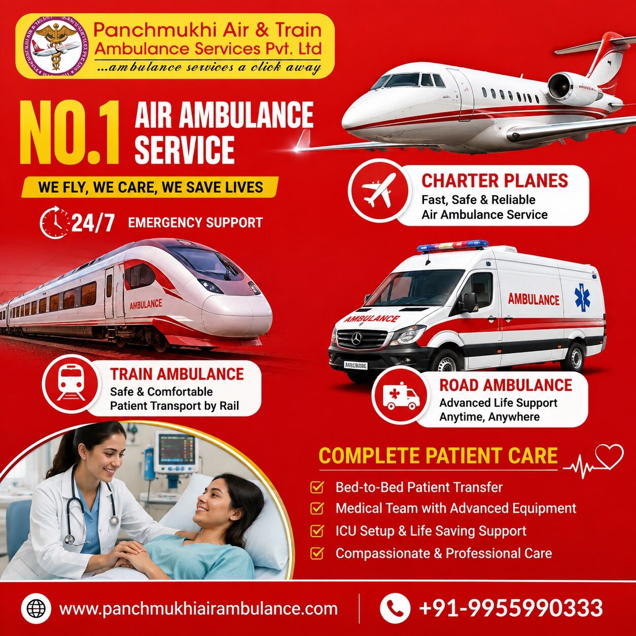 New Delhi, Health, Panchmukhi Hi Tech Air Ambulance In Delhi - Hire For Time-Sensitive Journeys