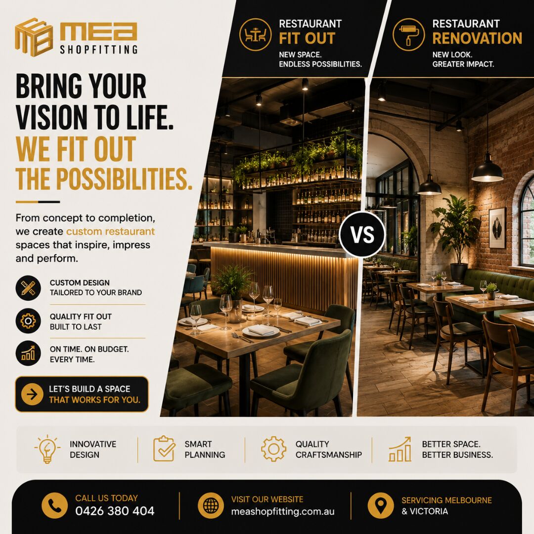 Melbourne, Construction, Restaurant Fit Out & Renovation Melbourne | MEA Shopfitting
