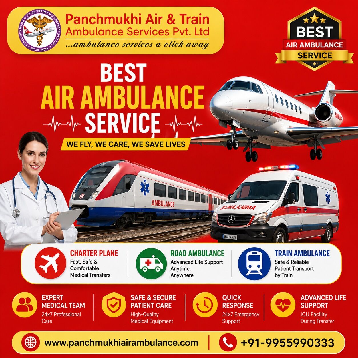 Kolkata, Health, Panchmukhi Air Ambulance In Kolkata - Prioritize Hygiene And Safety
