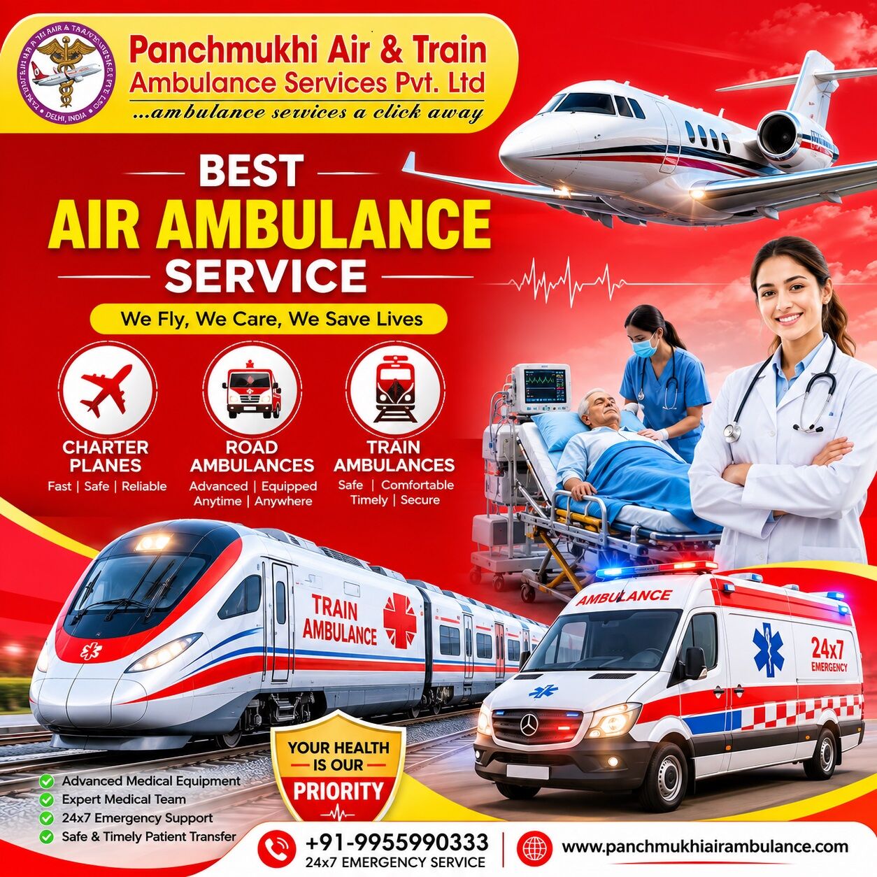 Bangalore, Health, Panchmukhi Low Cost Air Ambulance In Bangalore- Cost Effective Solution Presented For You