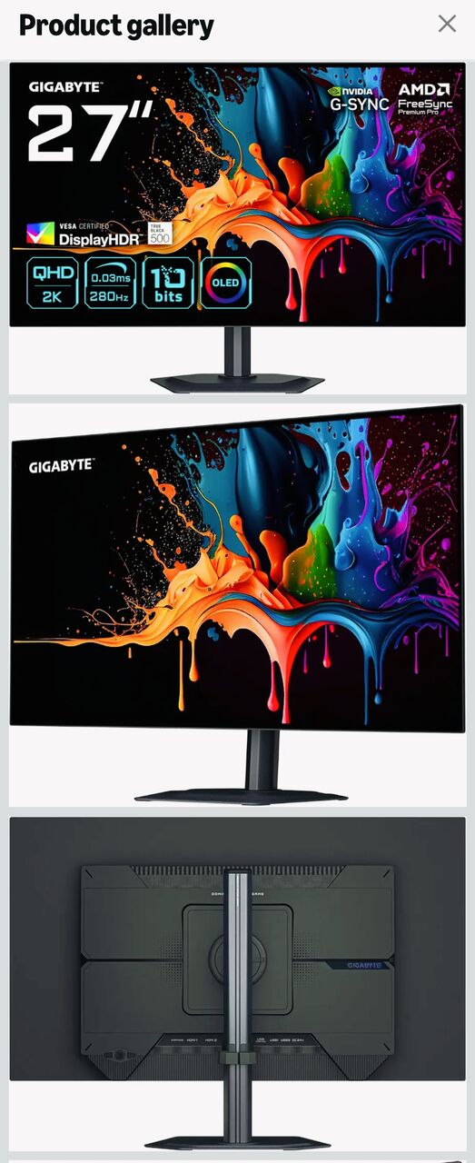 Riyadh, Electronics, SAR 1400,  Like-New Gigabyte MO27Q28G 27 OLED Gaming Monitor (280Hz, QHD OLED)