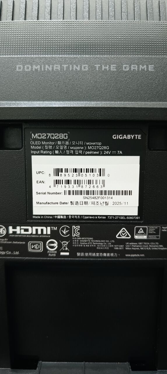 Riyadh, Electronics, SAR 1400,  Like-New Gigabyte MO27Q28G 27 OLED Gaming Monitor (280Hz, QHD OLED)
