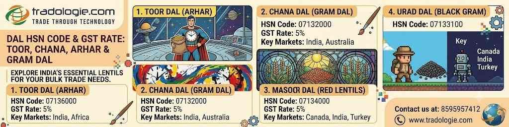 Lucknow, Food, INR 25,  Dal HSN Code & GST Rate: Toor, Chana, Arhar & Gram Dal