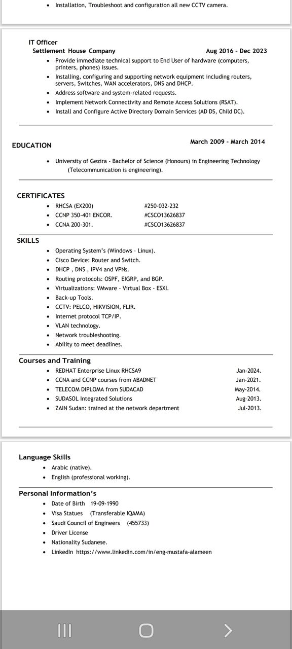 Riyadh, Job Seekers, System Engineer, System Administration, It , Support Engineer, Linux System Engineer