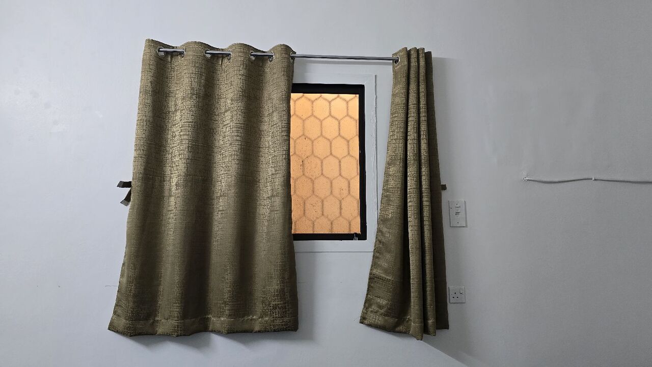 Umm Al Hamam, Furniture, SAR 200,  4 Sets Of Curtains With Rods - Olive/Gold Textured, Grommet Style