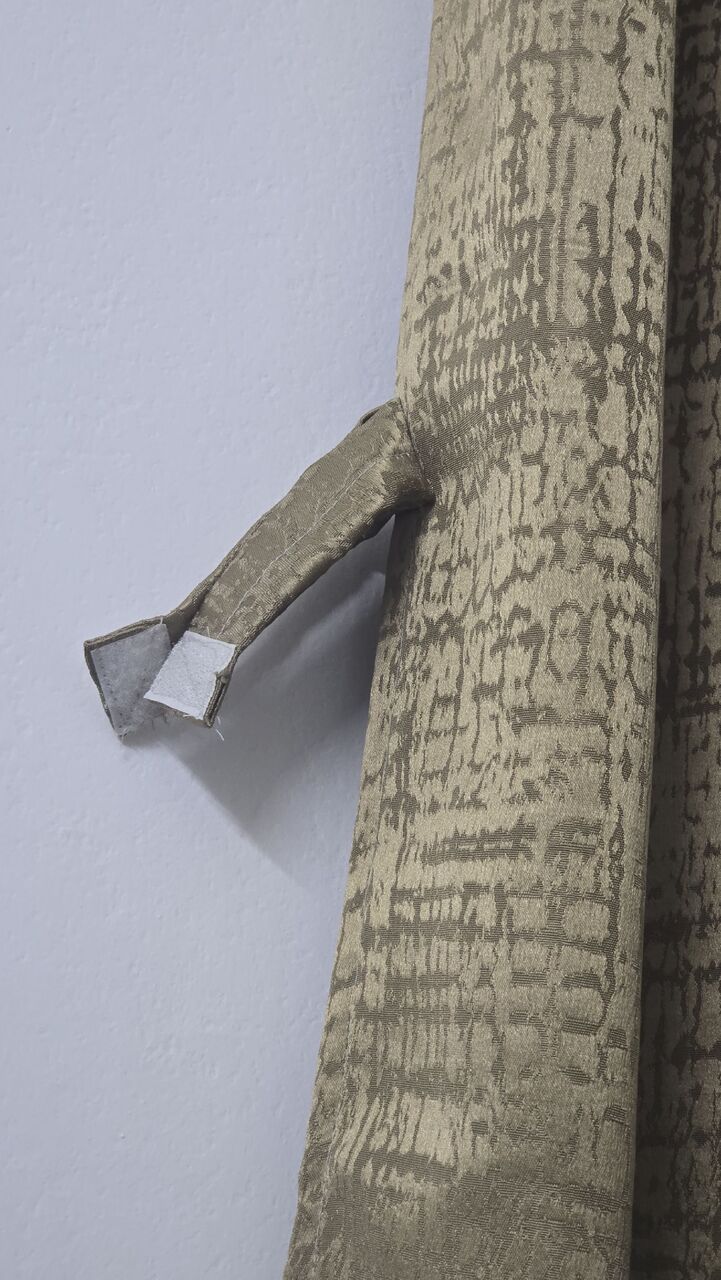 Umm Al Hamam, Furniture, SAR 200,  4 Sets Of Curtains With Rods - Olive/Gold Textured, Grommet Style