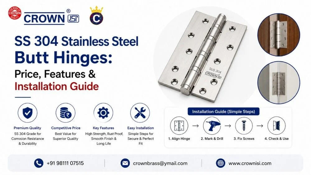 Ghaziabad, Materials, SS 304 Stainless Steel Butt Hinges Supplier In India