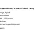SAR 1250/month,  Offering A Bedspace Or Complete Room