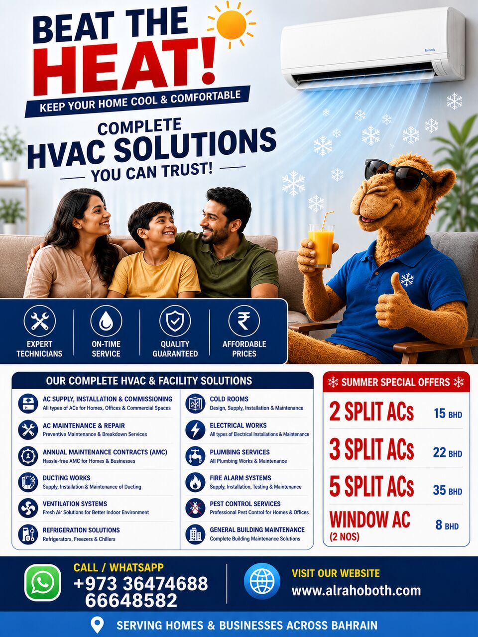 Galali, Air Conditioning, AC SERVICE SLOTS AVAILABLE &ndash; AL RAHOBOTH Air Conditioning Co W.l.l