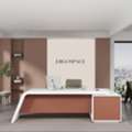 AED 5000,  White Contemporary Design Executive L Shape Desk With Fixed Side Table