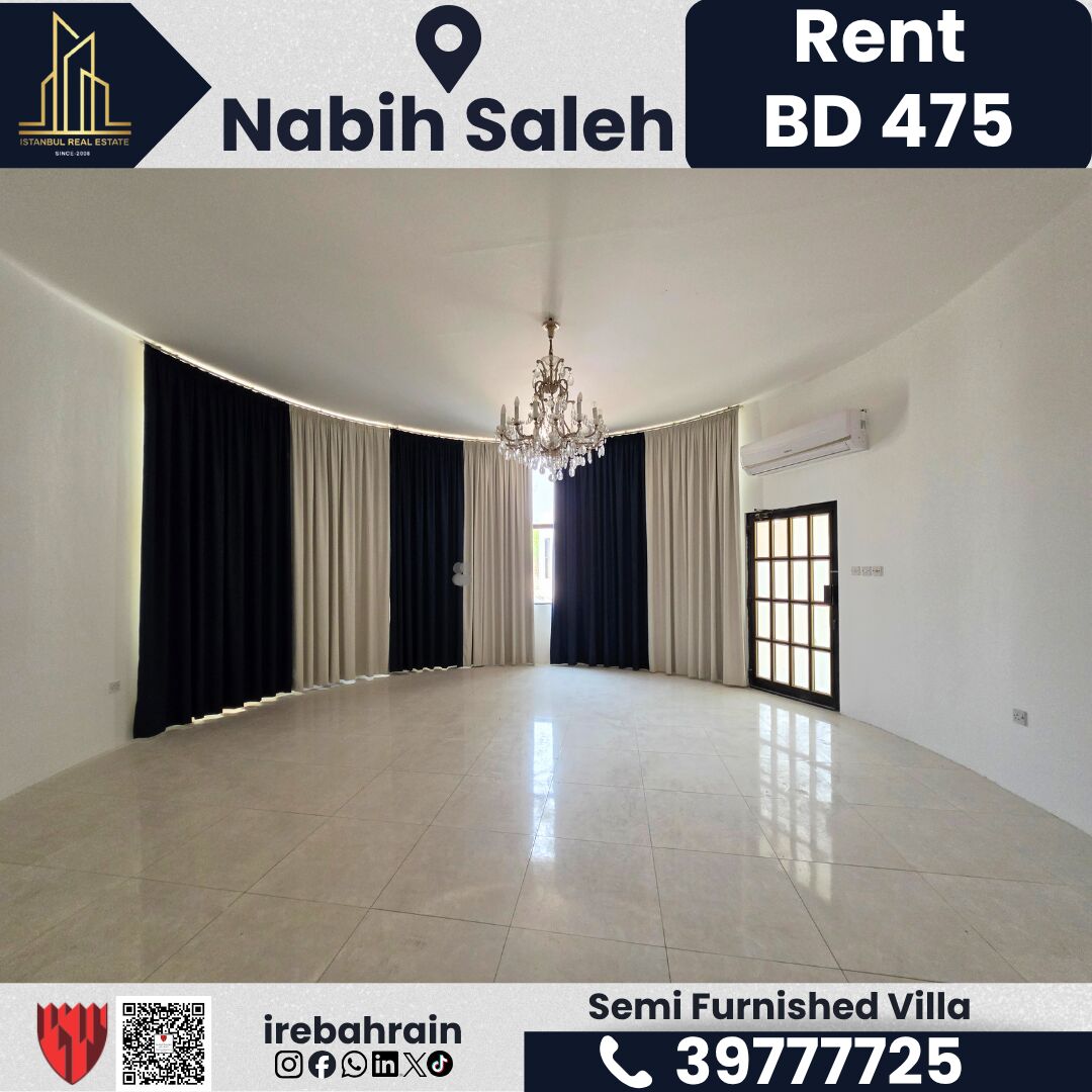 Sitra, Villas, BHD 475,  Semi-Furnished Villa For Rent &ndash; Nabih Saleh | BD 475/-