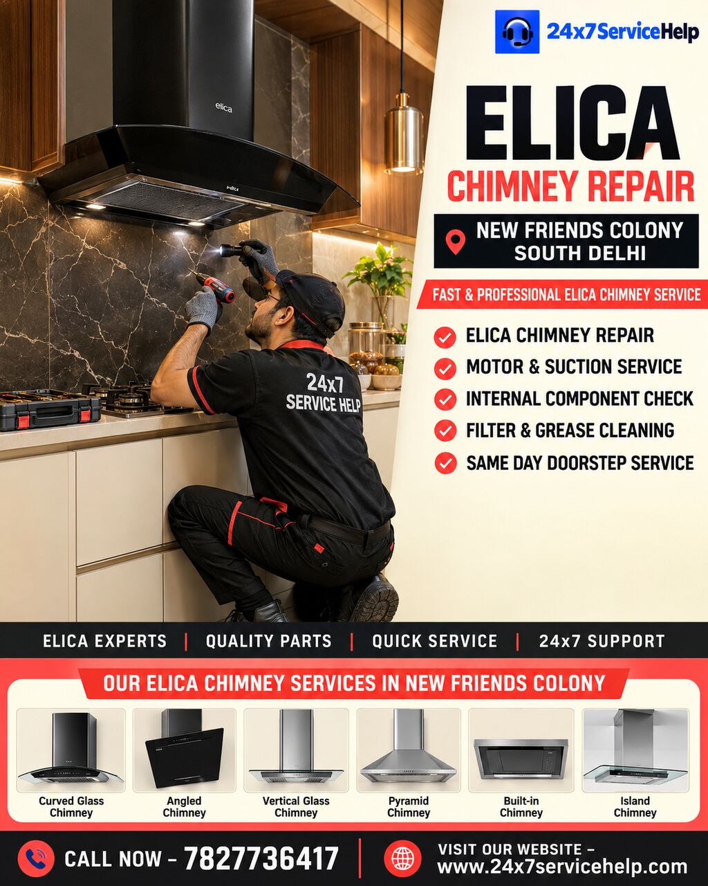 New Delhi, Appliance Repair, Elica Chimney Repair Service In New Friends Colony South Delhi
