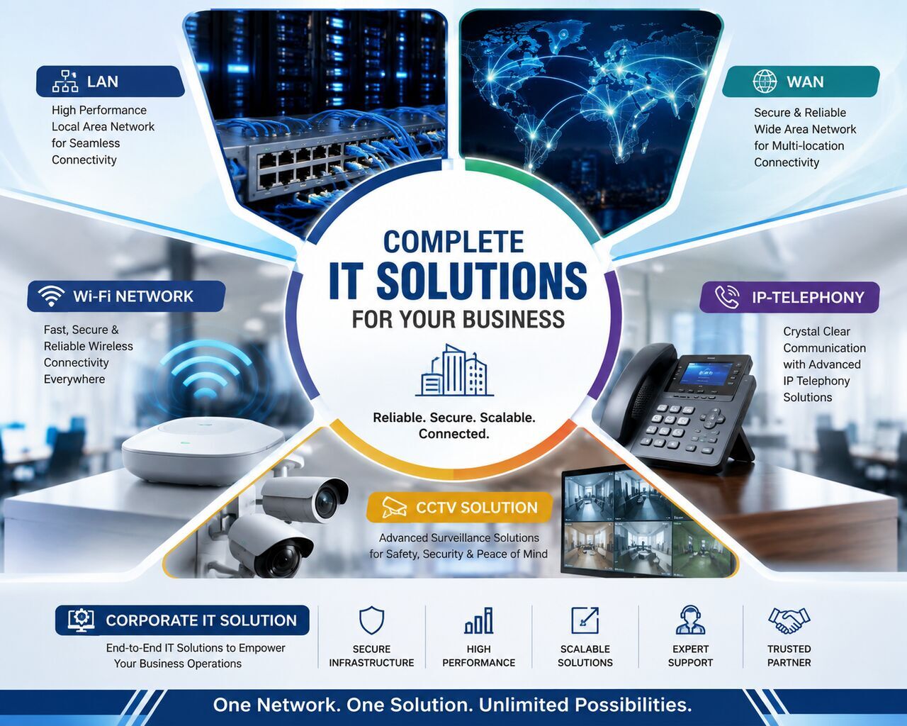Riyadh, Computer, نقدم حلول تقنية للشركات و الافراد تشمل  ((IP Telephony, LAN, WA