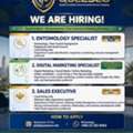WE ARE HIRING At QUEESCO! ENTOMOLOGY, DIGITAL MARKETING, SALES EXECUTIVE