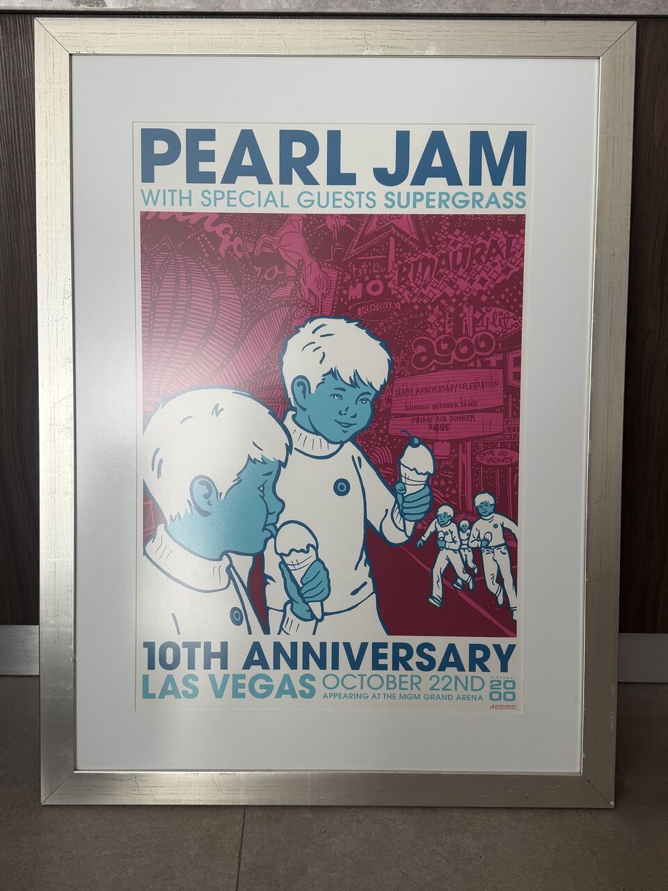 Manama, Collectibles, BHD 210,  Pearl Jam Las Vegas 2000, 10th Anniversary Show, Original Ames Bros Silkscreen
