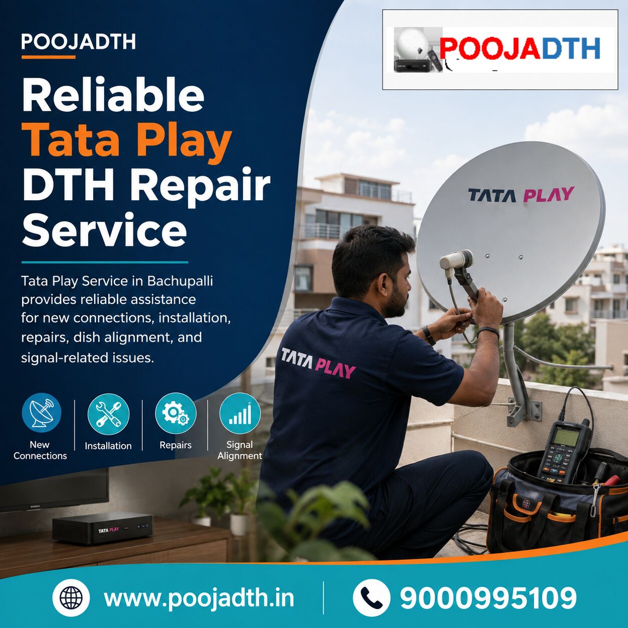 Mumbai, Television, Reliable Tata Play DTH Repair Service