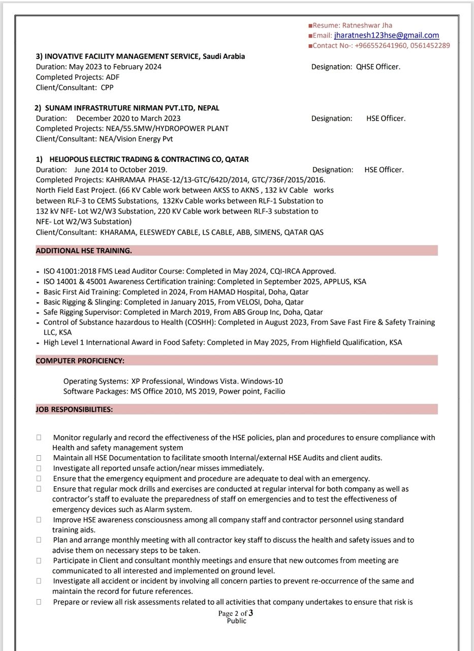 Dammam, Job Seekers, Safety Officer