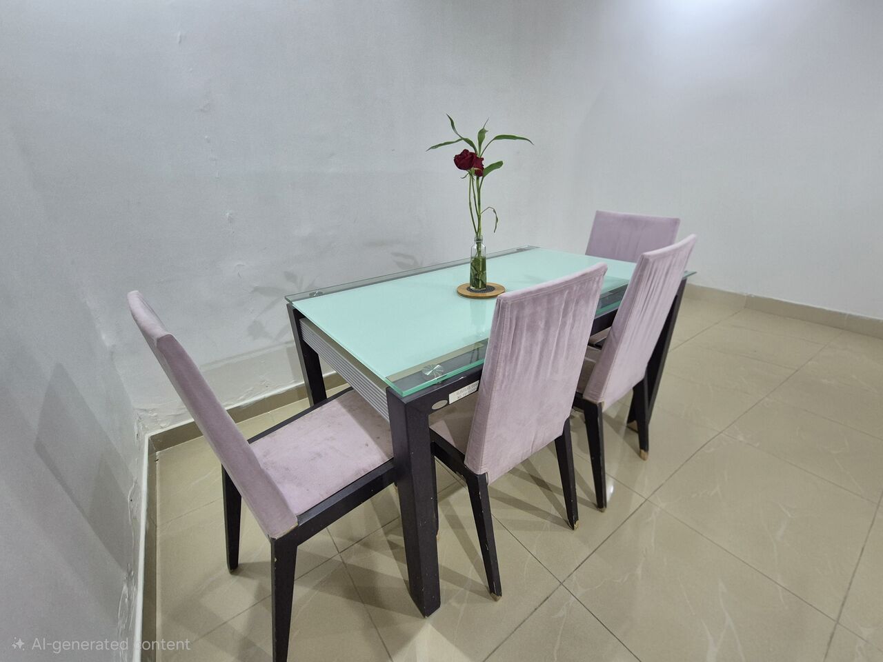 Al Malqa, Furniture, SAR 450,  Premium CityW Dining Table Set With 4 Chairs (Glass Top)