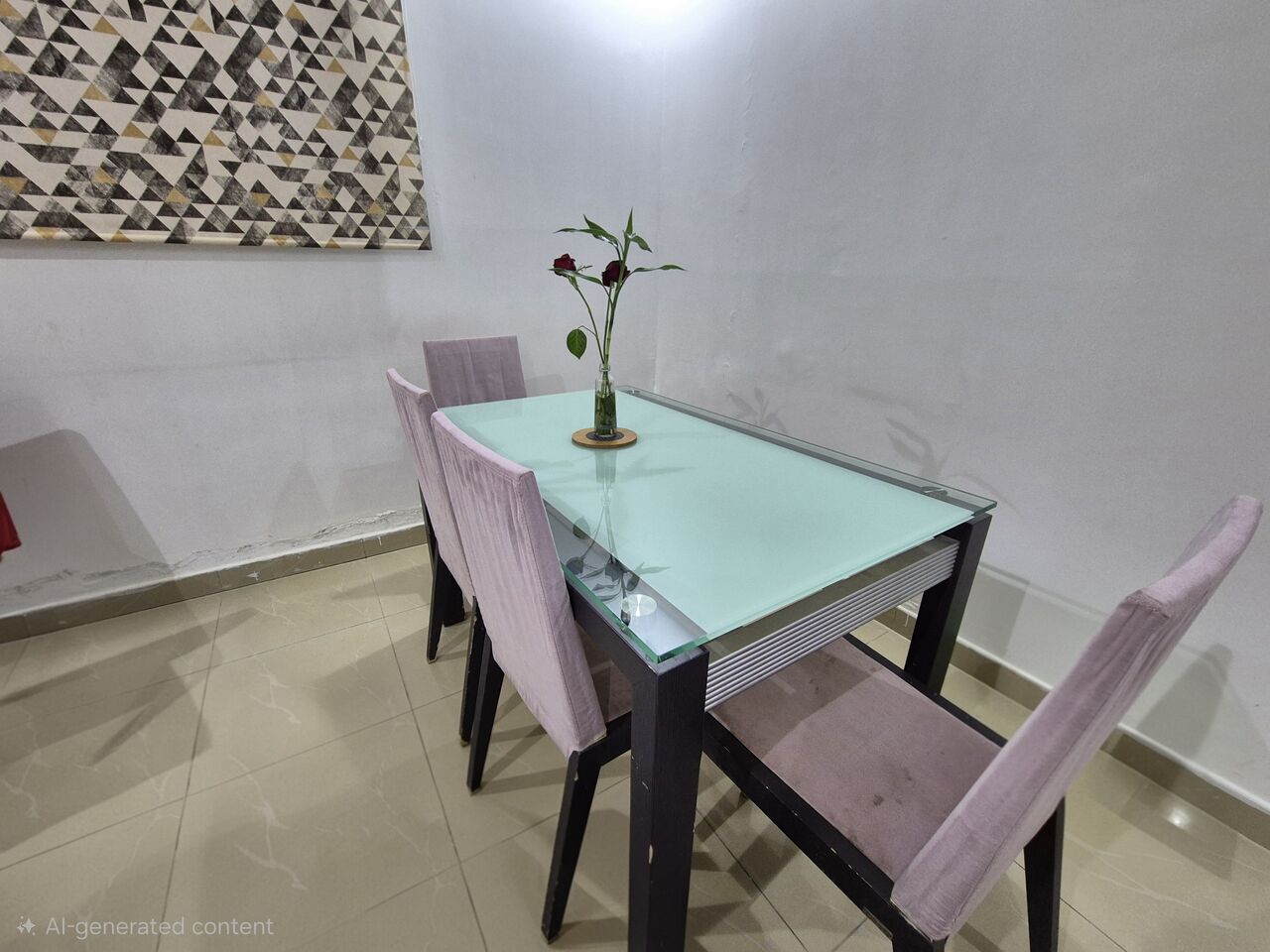 Al Malqa, Furniture, SAR 450,  Premium CityW Dining Table Set With 4 Chairs (Glass Top)