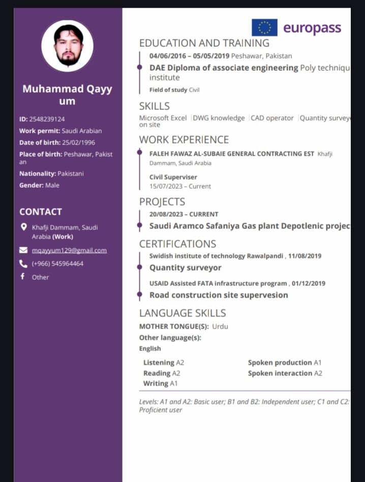 Dammam, Job Seekers, Civil Superviser