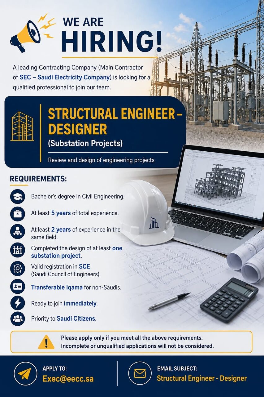 Riyadh, Jobs, Structural Engineer - Designer