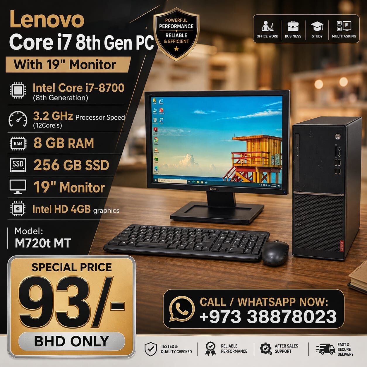 Manama, Tablet Computers, BHD 93,  Lenovo Core I7 8th Gen PC 3.2Ghz (12 Core
