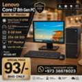 BHD 93,  Lenovo Core I7 8th Gen PC 3.2Ghz (12 Core's) 8GB RAM 256GB SSD 19" Monitor Ready To Use