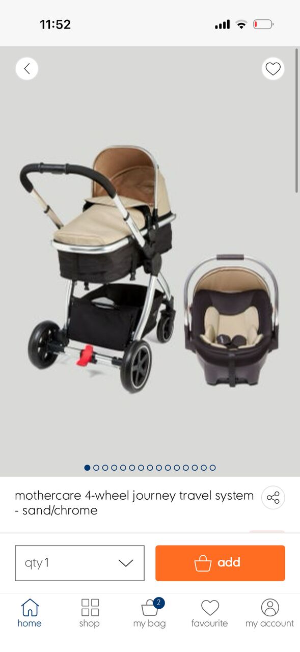 Khobar, Baby & Kid Stuff, SAR 600,  Mothercare Stroller With Bassinet And Car Seat