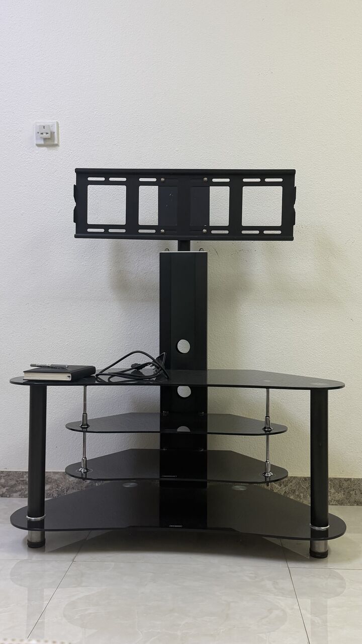 Al Rawdah, Furniture, SAR 100,  Modern TV Trolley / Stand With Tempered Glass Shelves &ndash; 100 SAR (Fixed Price) &ndash; Al-Rawdah