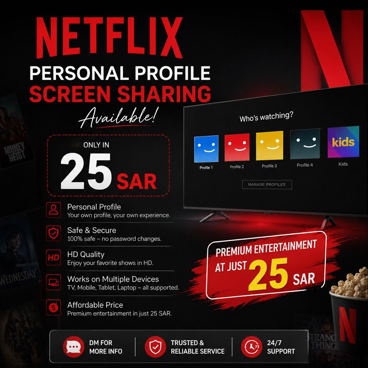 Khobar, Photo & Video, SAR 25,  Netflix Sharing