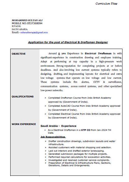 Riyadh, Job Seekers, Draftsman